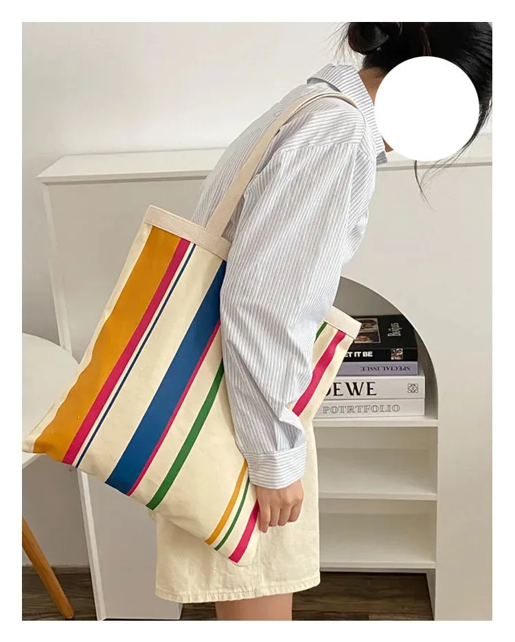 Colourful stripes Canvas Shoulder Bag