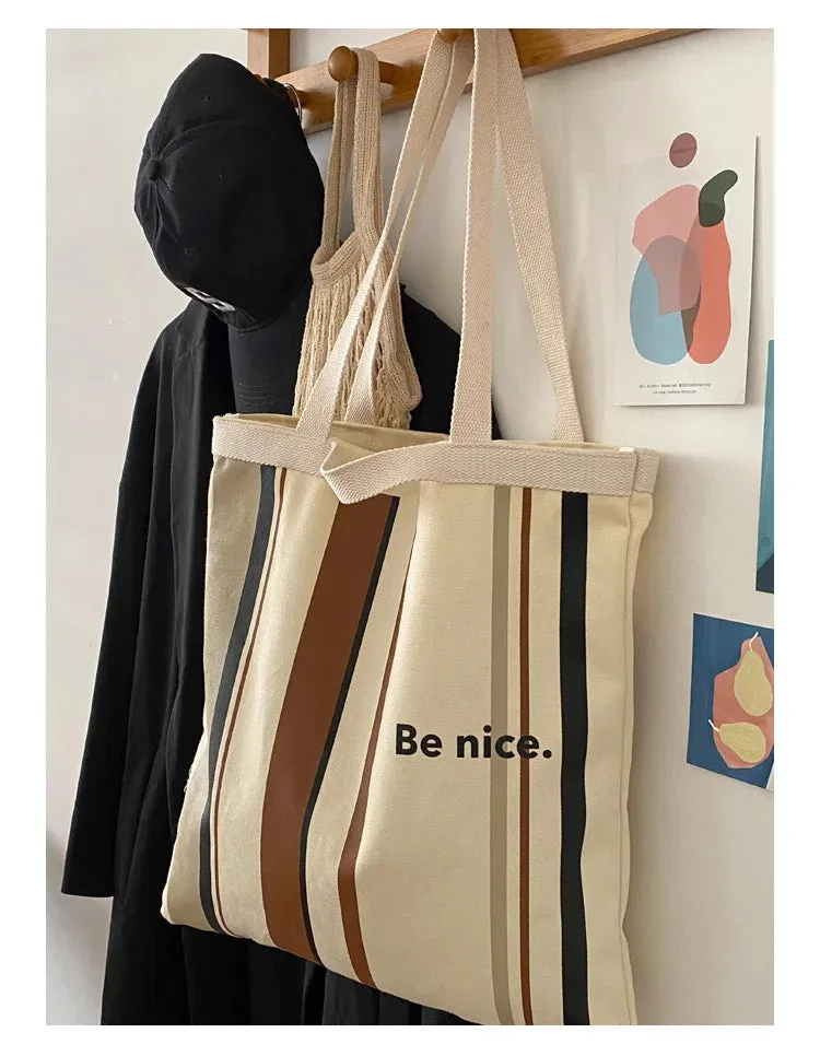 Colourful stripes Canvas Shoulder Bag