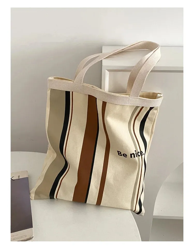 Colourful stripes Canvas Shoulder Bag