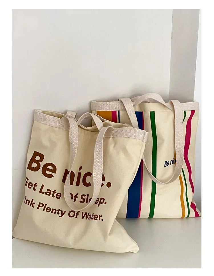 Colourful stripes Canvas Shoulder Bag