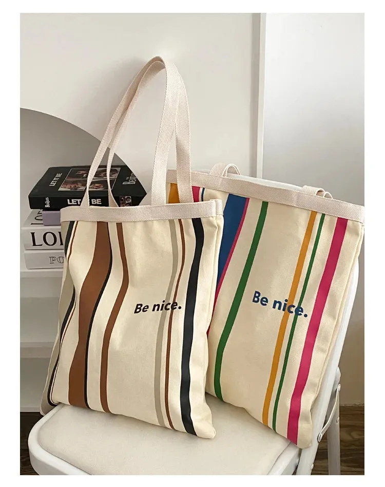 Colourful stripes Canvas Shoulder Bag