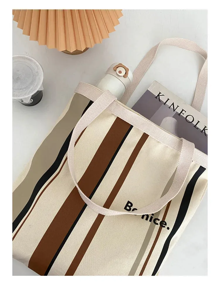 Colourful stripes Canvas Shoulder Bag