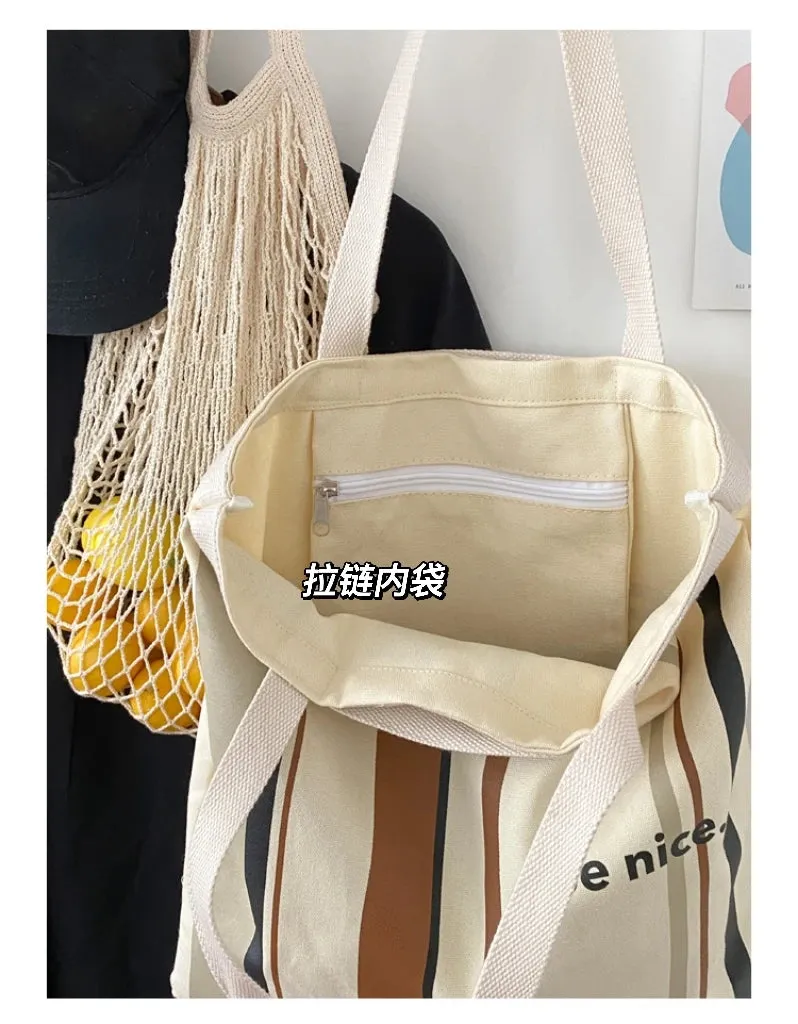 Colourful stripes Canvas Shoulder Bag