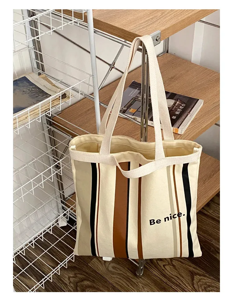 Colourful stripes Canvas Shoulder Bag