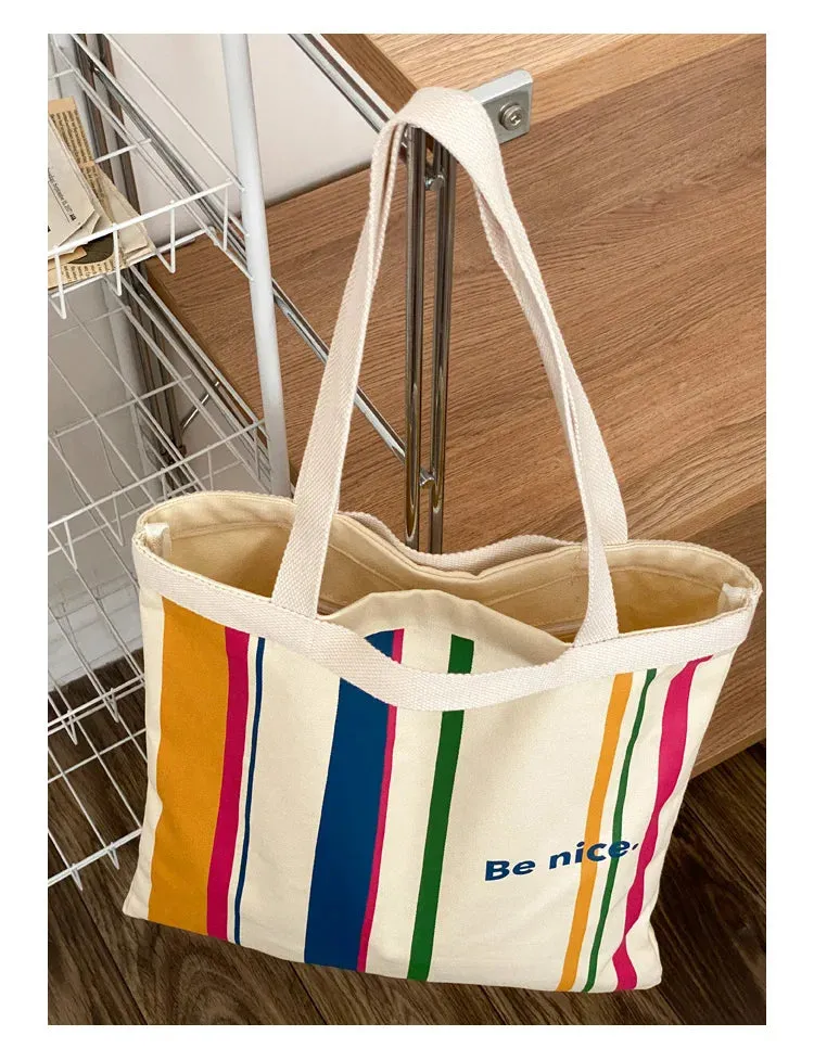 Colourful stripes Canvas Shoulder Bag