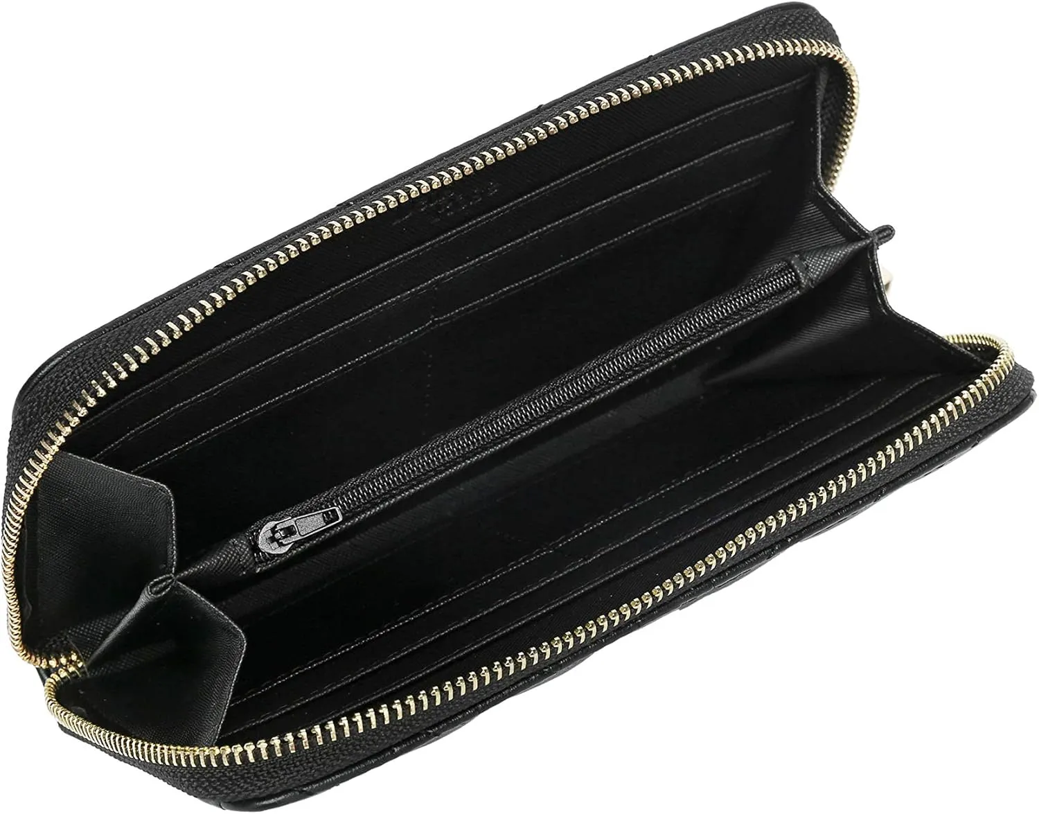 Daisy Rose Womens Zip-Around Wallet & Phone Clutch with RFID Blocking, PU Vegan Leather (Black)