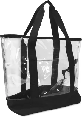 DALIX 20" Large Clear Tote Bag with Small Pouch
