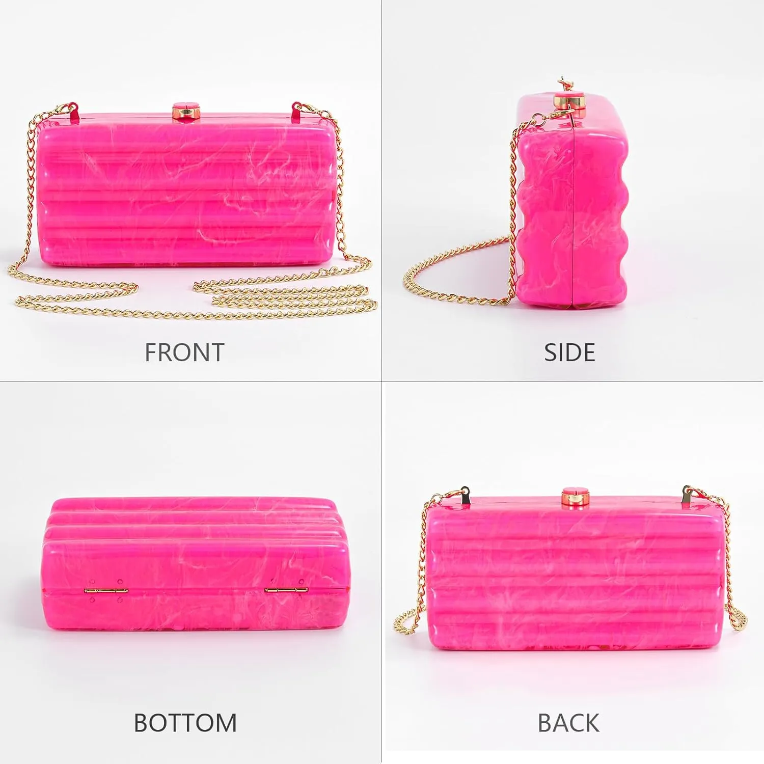 Designer Handbags Clutch Purse, Mini Acrylic Shoulder Clubbing Outfits For Women Evening Clutch Pearl Phone Bag