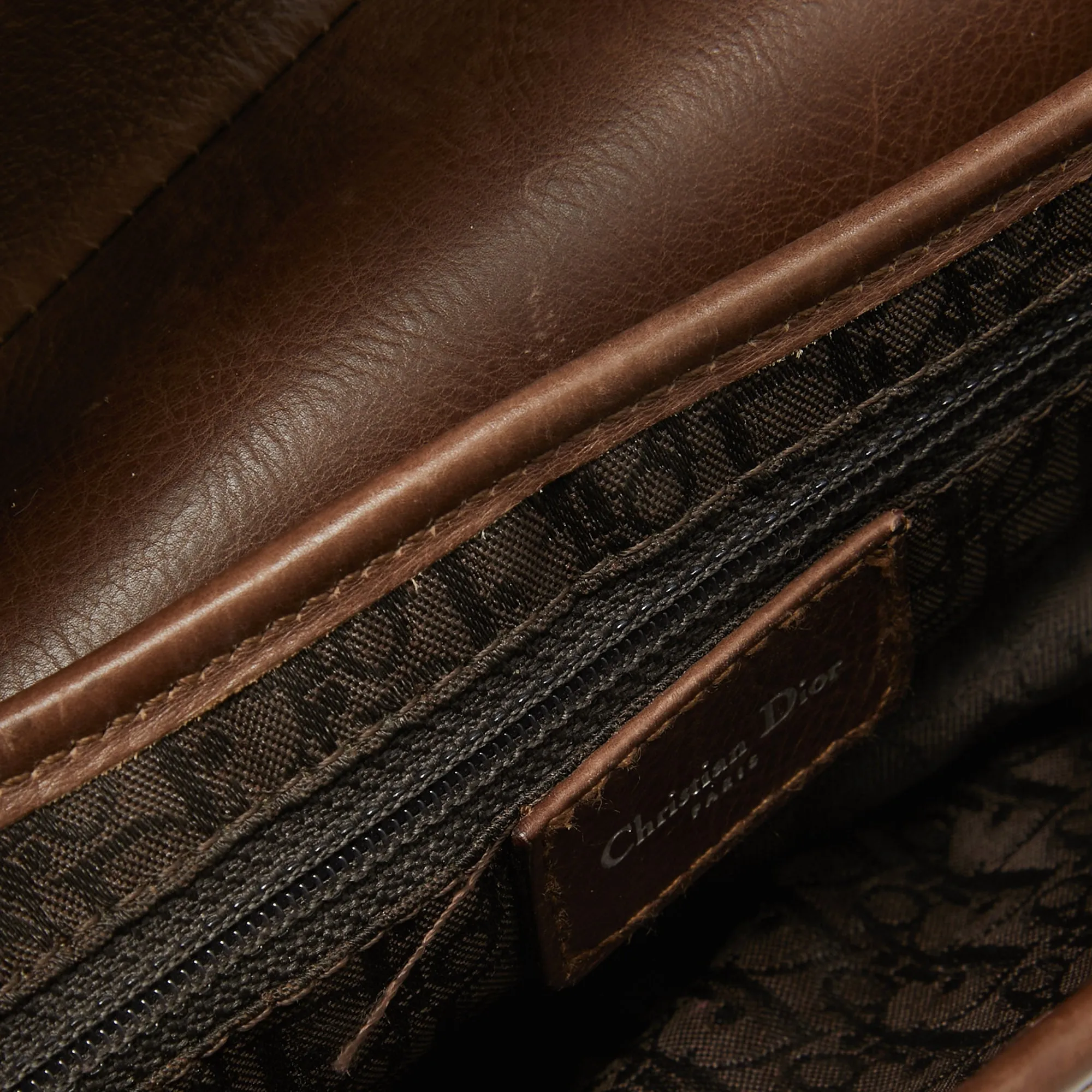 DIOR Beige/Brown Shearling and Leather Saddle Bag