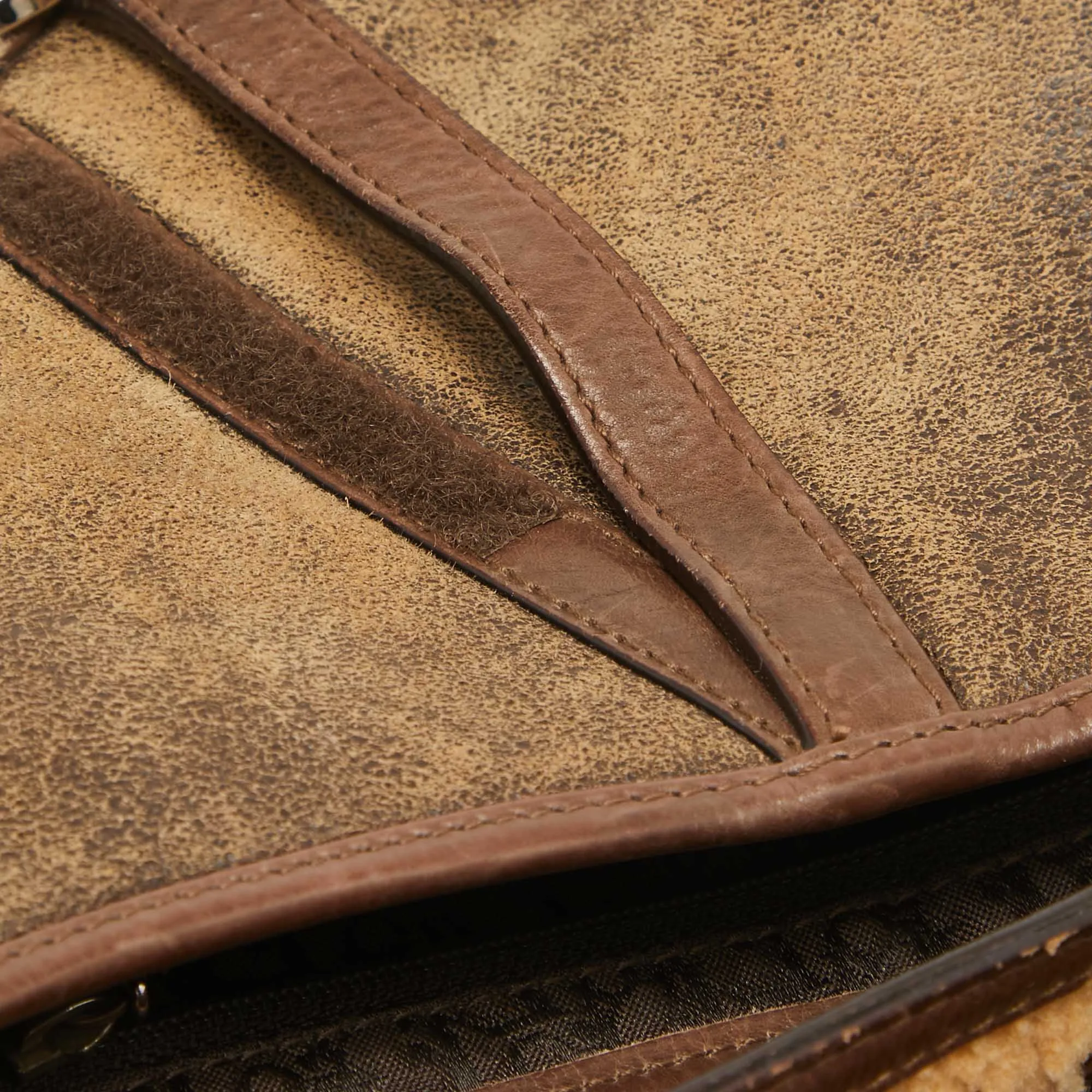 DIOR Beige/Brown Shearling and Leather Saddle Bag