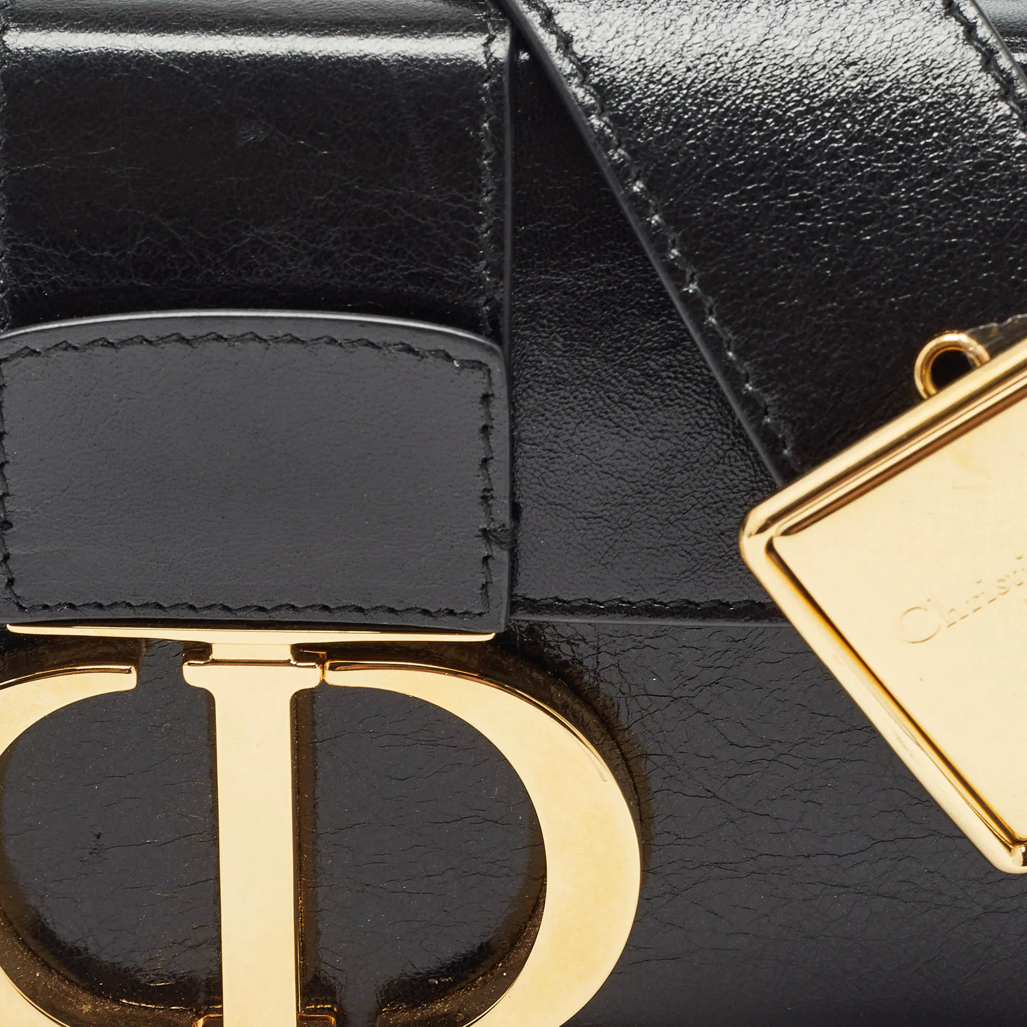 DIOR Black Glossy Leather 30 Montaigne Box Bag