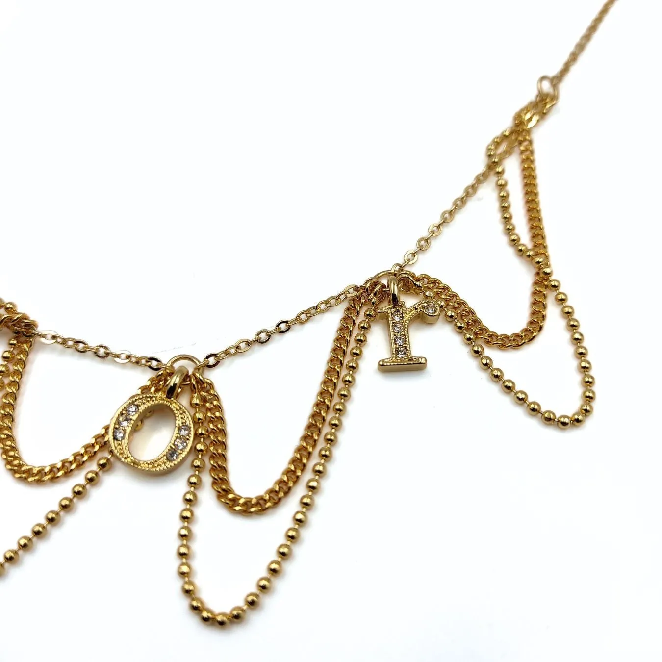 DIOR Dior Dior women's necklace in golden metal and rhinestones