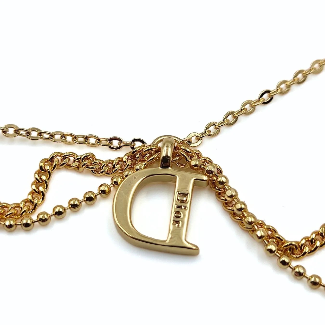 DIOR Dior Dior women's necklace in golden metal and rhinestones