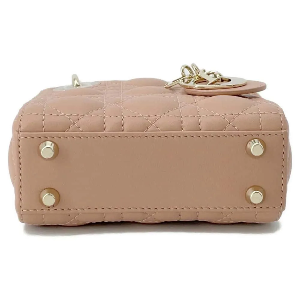Dior Lady Dior Handbags Pink S0856ONGE Lambskin Size micro