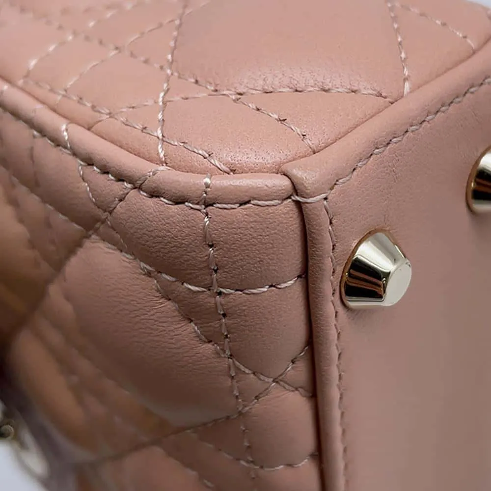 Dior Lady Dior Handbags Pink S0856ONGE Lambskin Size micro