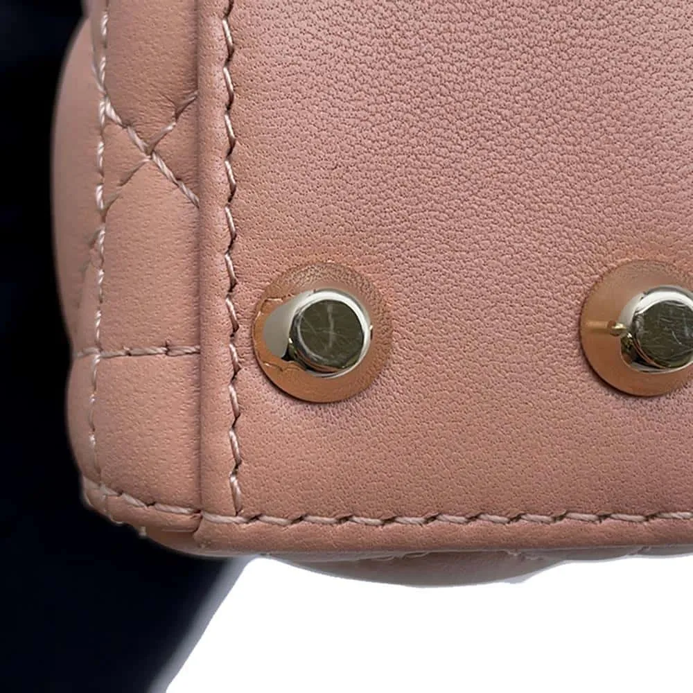 Dior Lady Dior Handbags Pink S0856ONGE Lambskin Size micro