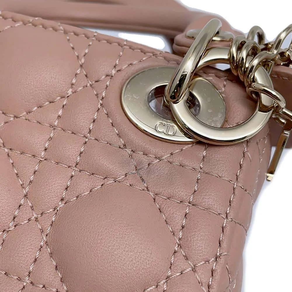 Dior Lady Dior Handbags Pink S0856ONGE Lambskin Size micro