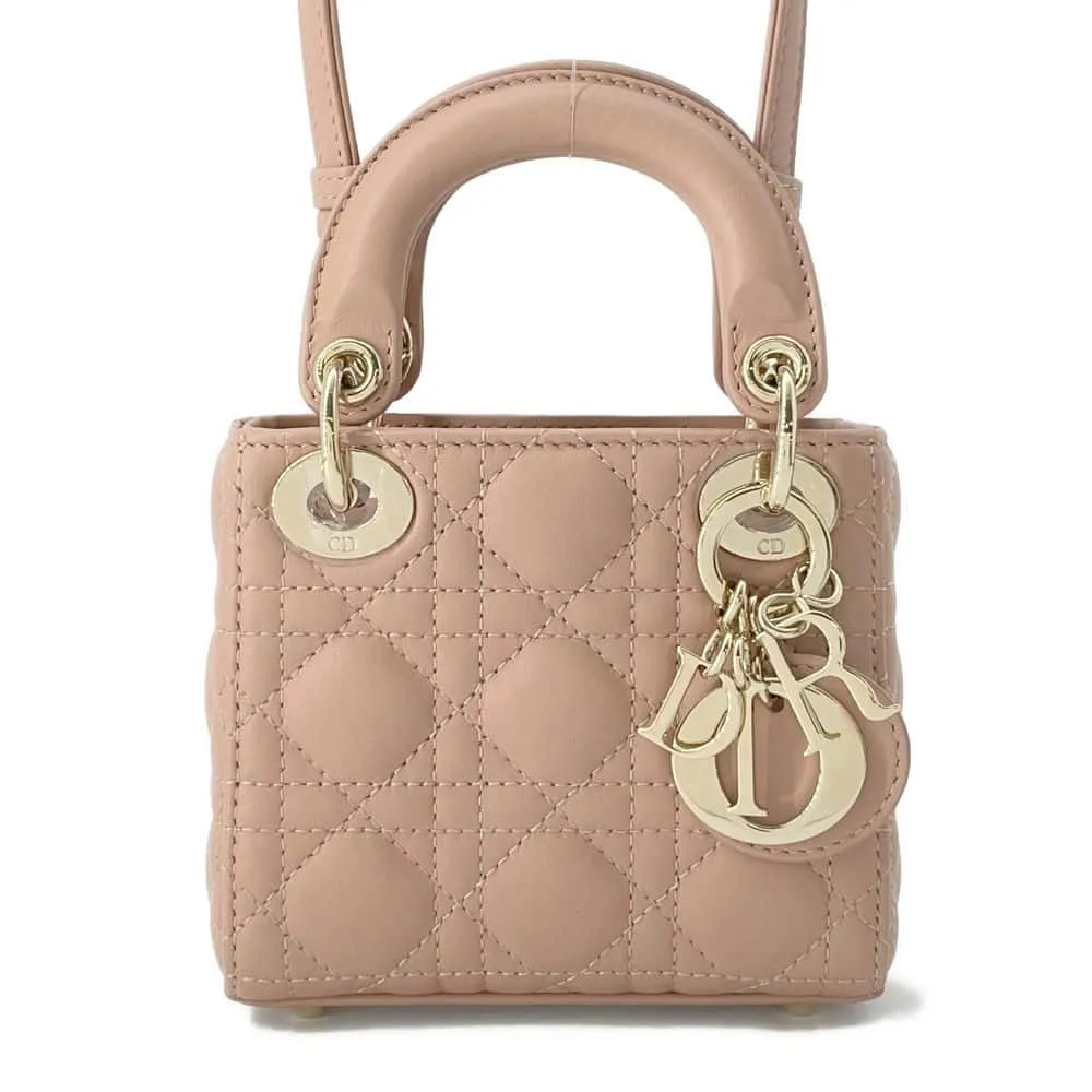 Dior Lady Dior Handbags Pink S0856ONGE Lambskin Size micro