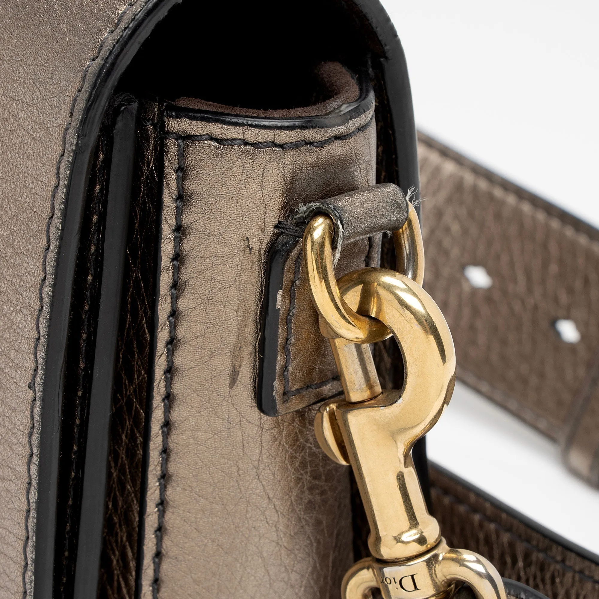 Dior Metallic Grained Calfskin Dio(R)evolution Flap Bag (SHF-ud74bp)
