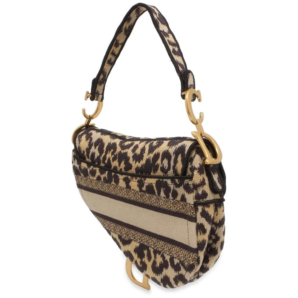 Dior Saddle bag Leopard M0446 Canvas