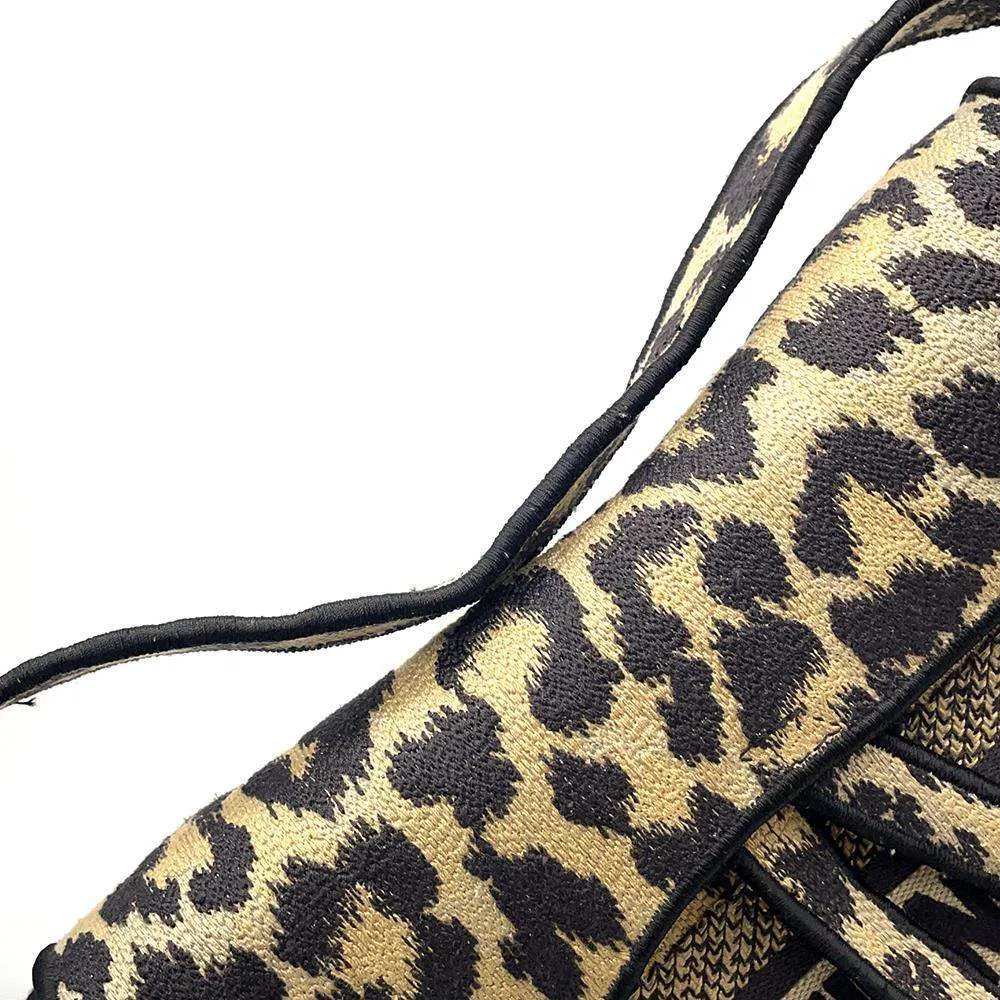 Dior Saddle bag Leopard M0446 Canvas