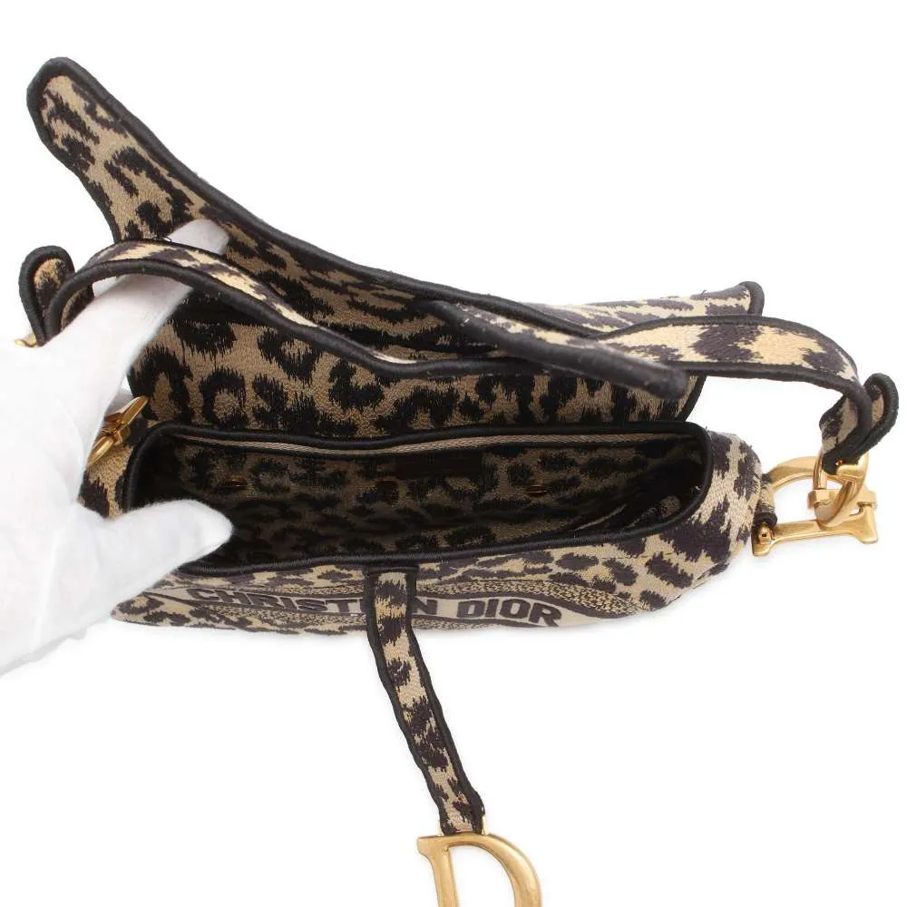 Dior Saddle bag Leopard M0446 Canvas