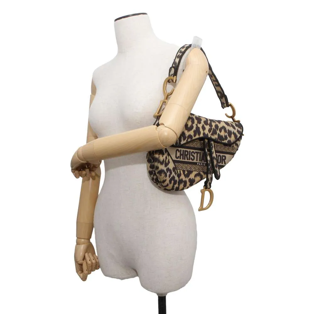 Dior Saddle bag Leopard M0446 Canvas