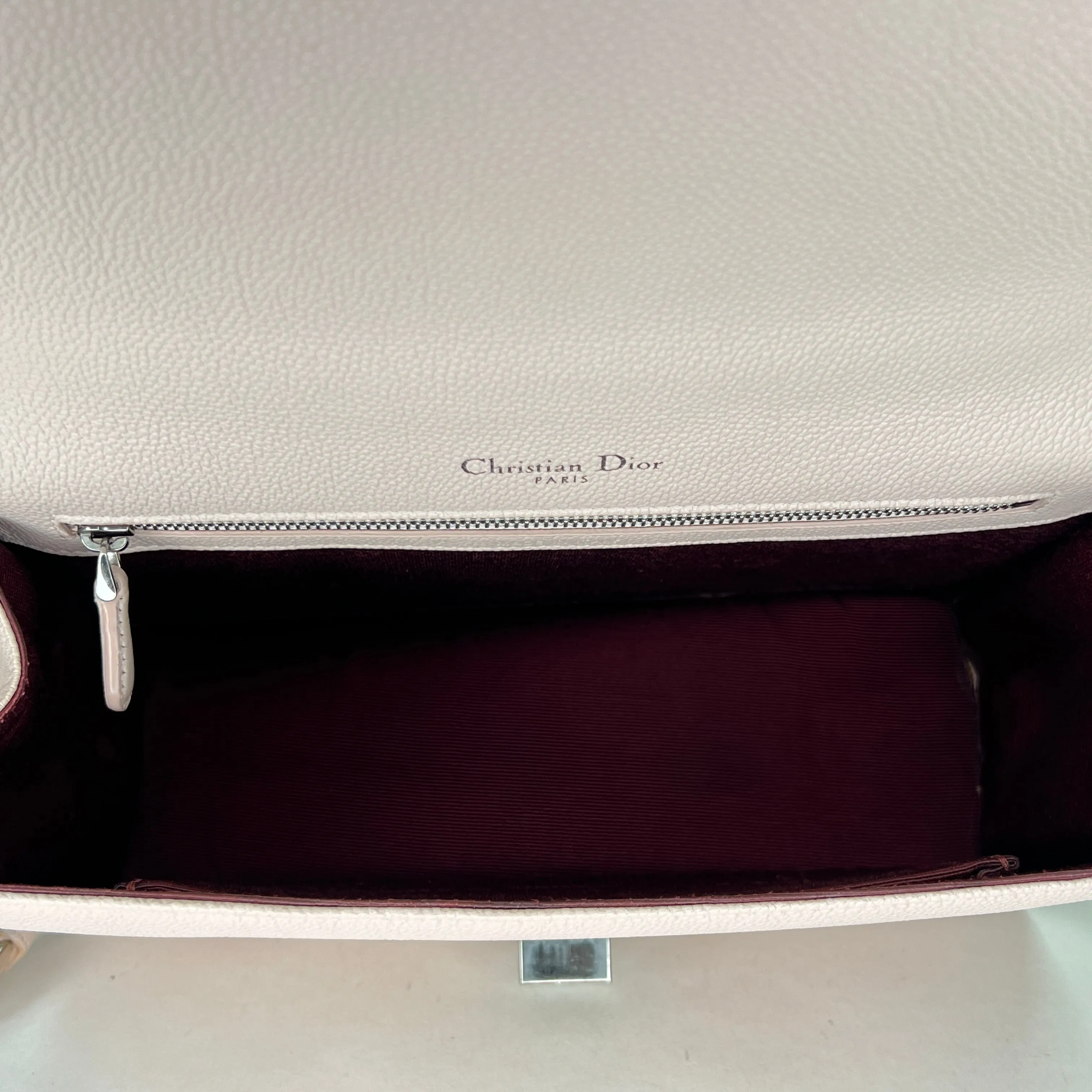Diorama Medium Pink Crossbody Bag in Calfskin, Silver hardware
