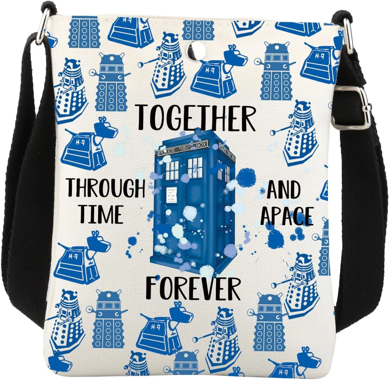 Doctor Crossbody Bag Doctor Movie Fans Gift Doctor TV Show Gifts Police Box Gift Together Forever Through Time And Space Handbag