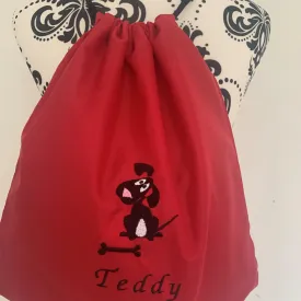 Dog & Bone Drawstring Gym Bag - Personalised
