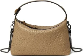 DORIS&JACKY Small Hand Tote Handbag For Women Designer Vegan Top Handle Crossbody Purse With Metal Chain Strap
