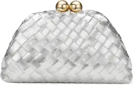 Dressy Woven Clutch Purses for Women Evening Wedding Formal Occasion,Dumpling Crossbody Shoulder Handbags for Women