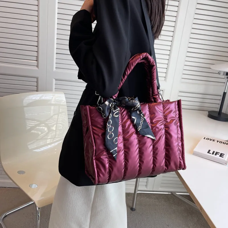 Emma Scarf Decor Puffy Tote