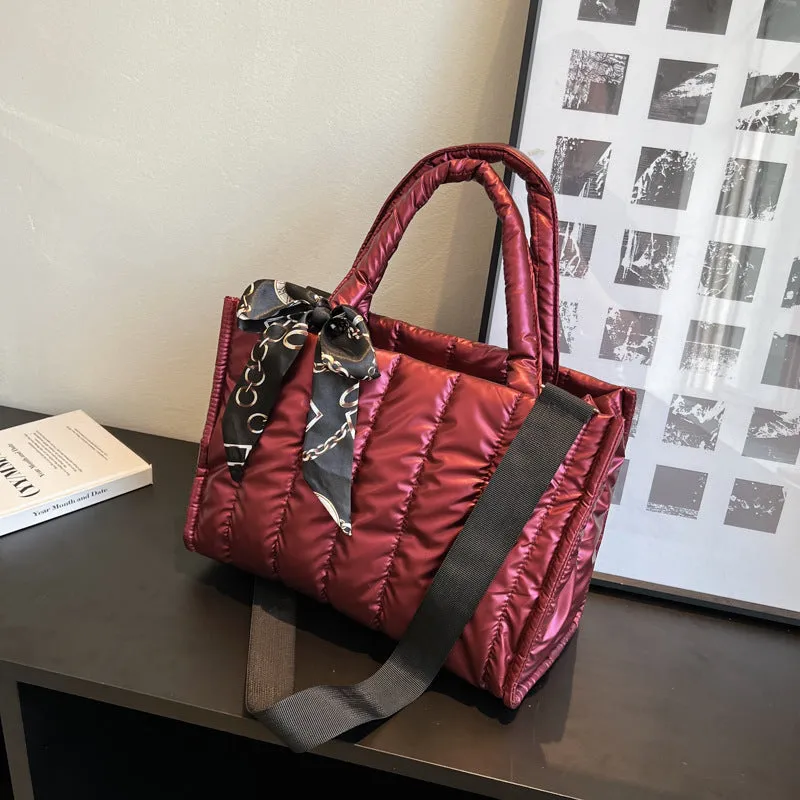 Emma Scarf Decor Puffy Tote