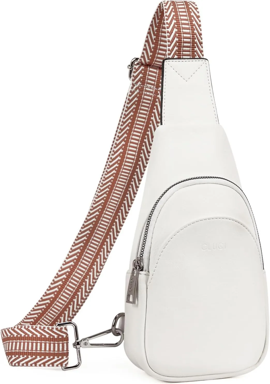 Faux Leather Light Grey Crossbody Travel Sling Bag