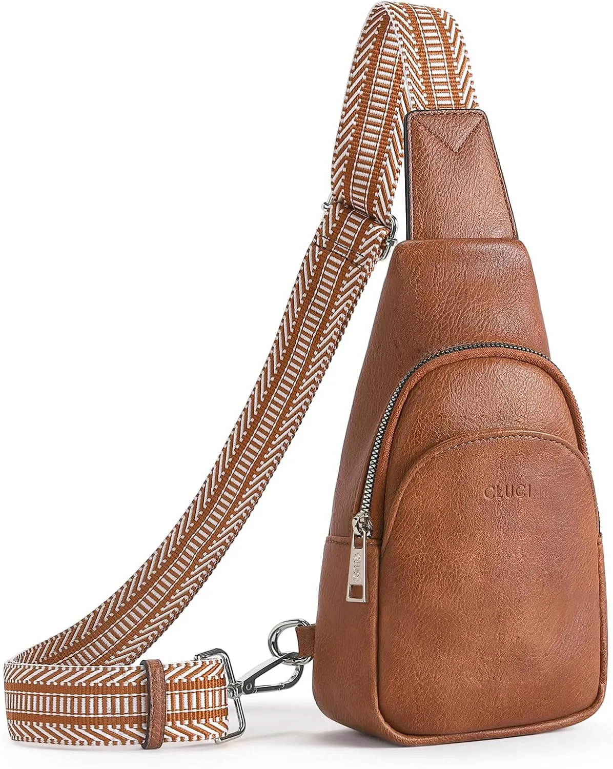 Faux Leather Light Grey Crossbody Travel Sling Bag