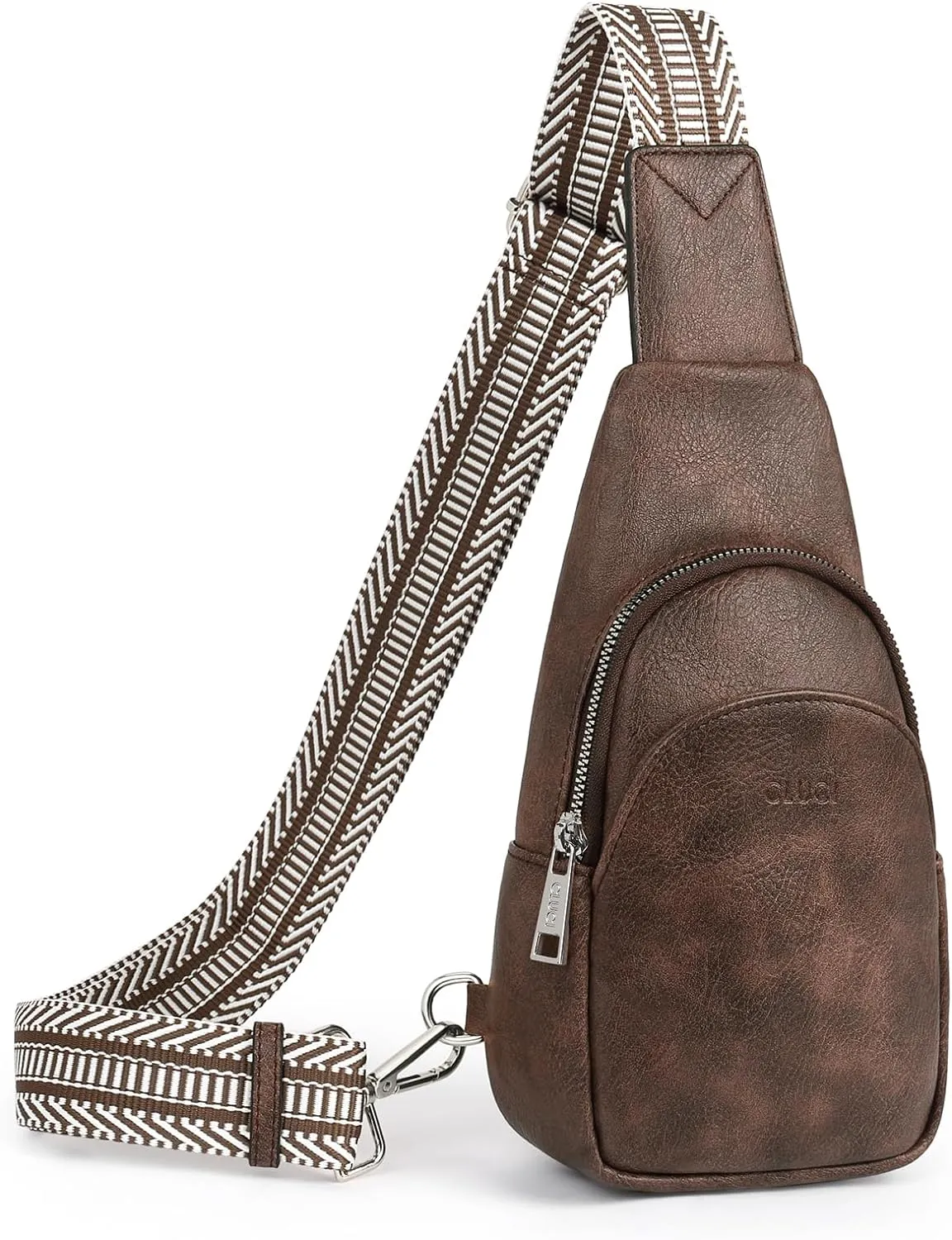 Faux Leather Light Grey Crossbody Travel Sling Bag