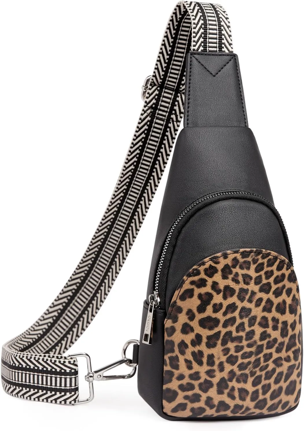 Faux Leather White/Brown Crossbody Travel Sling Bag