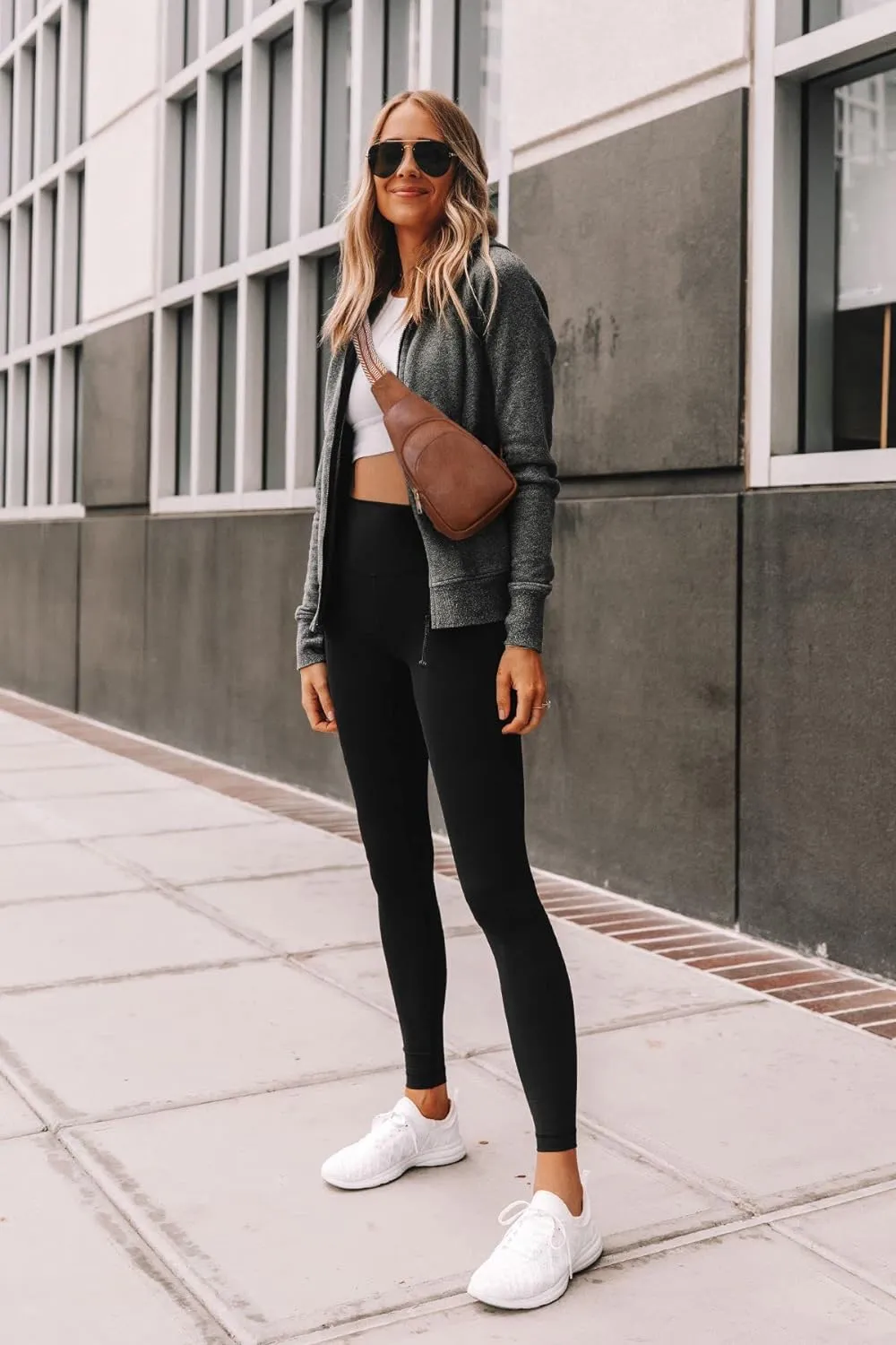 Faux Leather White/Brown Crossbody Travel Sling Bag