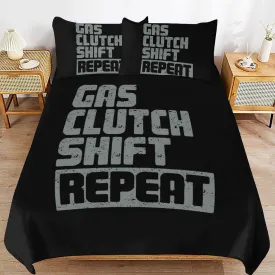 Gas Clutch Shift Repeat Queen Comforter Set 3-Piece Bedding 1 Soft Quilt Cover and 2 Pillow Shams Lightweight