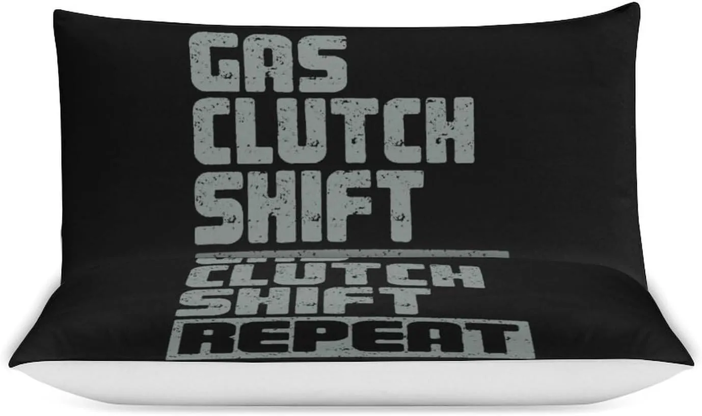 Gas Clutch Shift Repeat Queen Comforter Set 3-Piece Bedding 1 Soft Quilt Cover and 2 Pillow Shams Lightweight