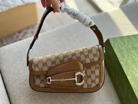 GC598 Gucci Horsebit 1955 Small Shoulder Bag / 10.4"W x 6.7-4.1"H x 3.1-1.6"D