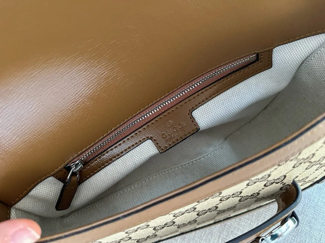 GC598 Gucci Horsebit 1955 Small Shoulder Bag / 10.4"W x 6.7-4.1"H x 3.1-1.6"D