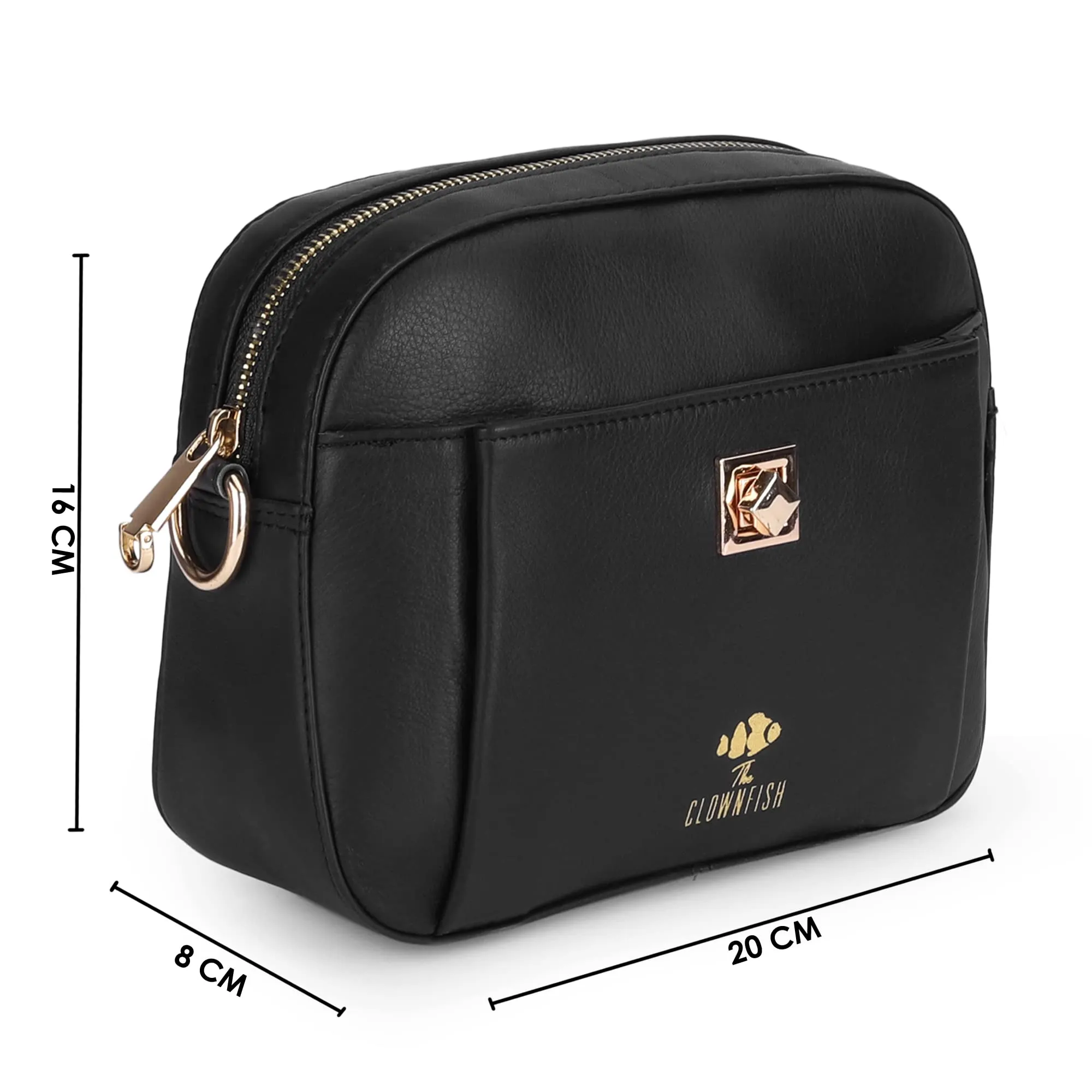 Genuine Leather Sling Bag - Durable, Lightweight Design | 1 Compartment | Black