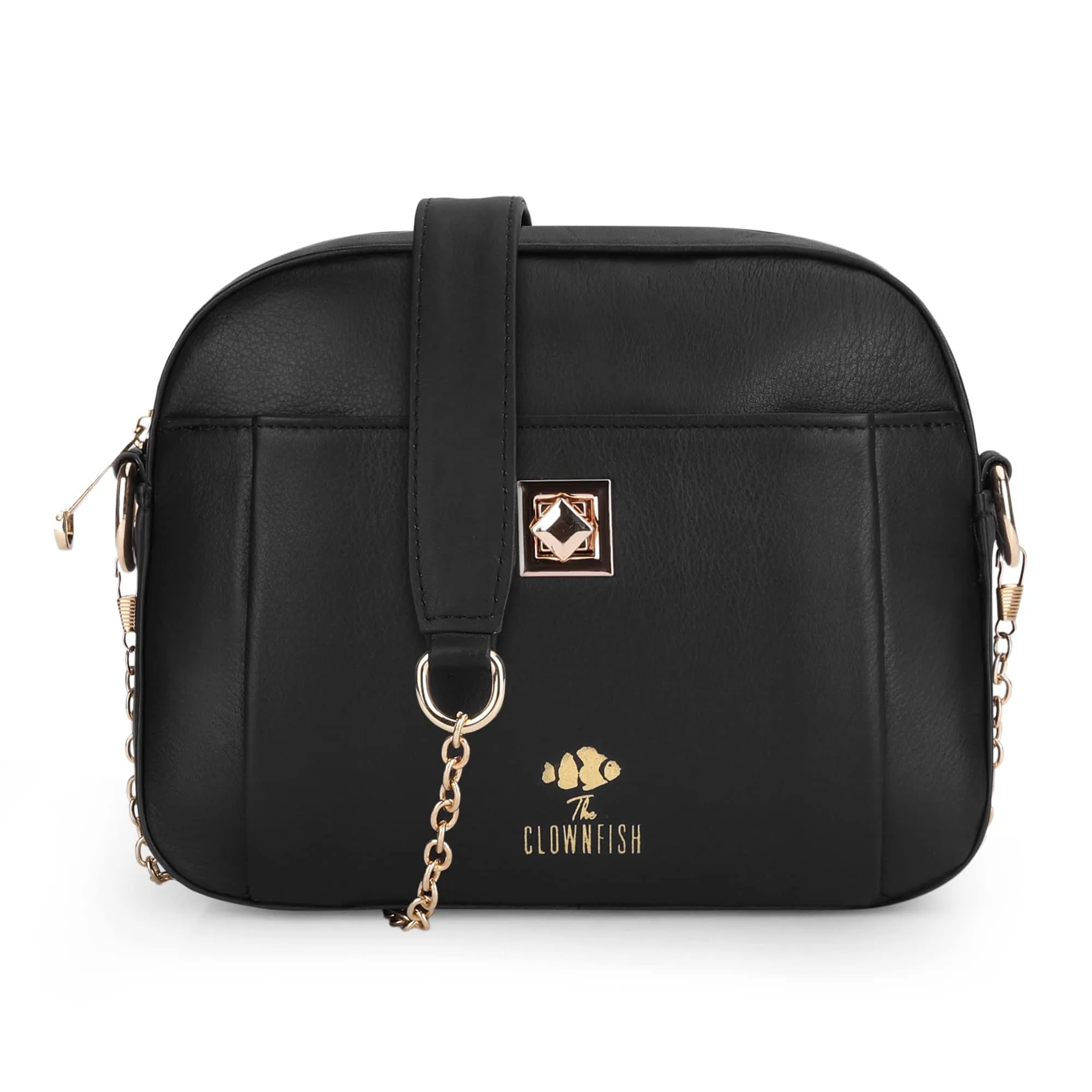 Genuine Leather Sling Bag - Durable, Lightweight Design | 1 Compartment | Black