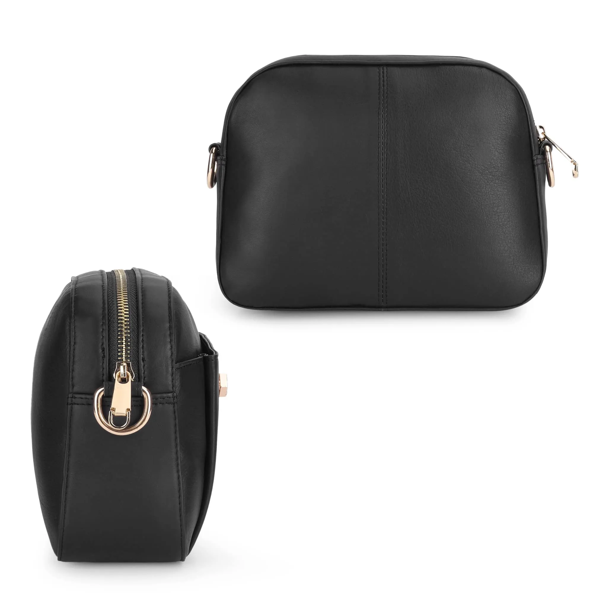 Genuine Leather Sling Bag - Durable, Lightweight Design | 1 Compartment | Black