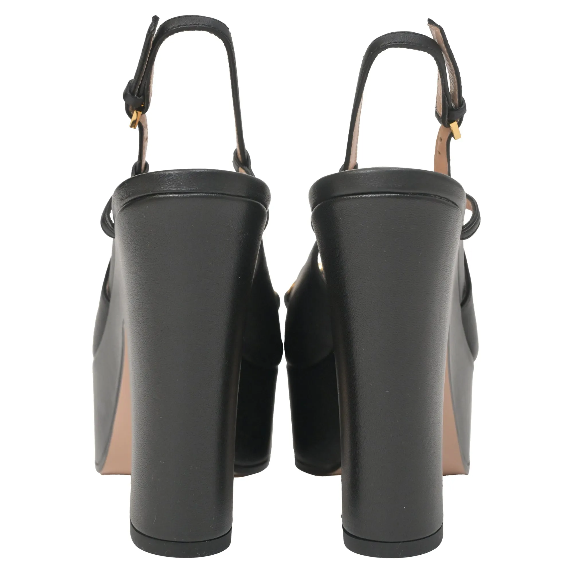 Gucci 120mm Horsebit Platform Pumps in Black Leather