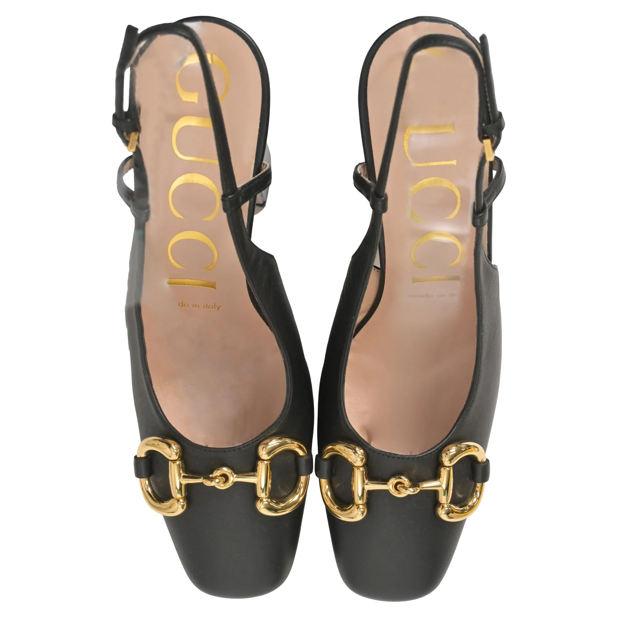 Gucci 120mm Horsebit Platform Pumps in Black Leather