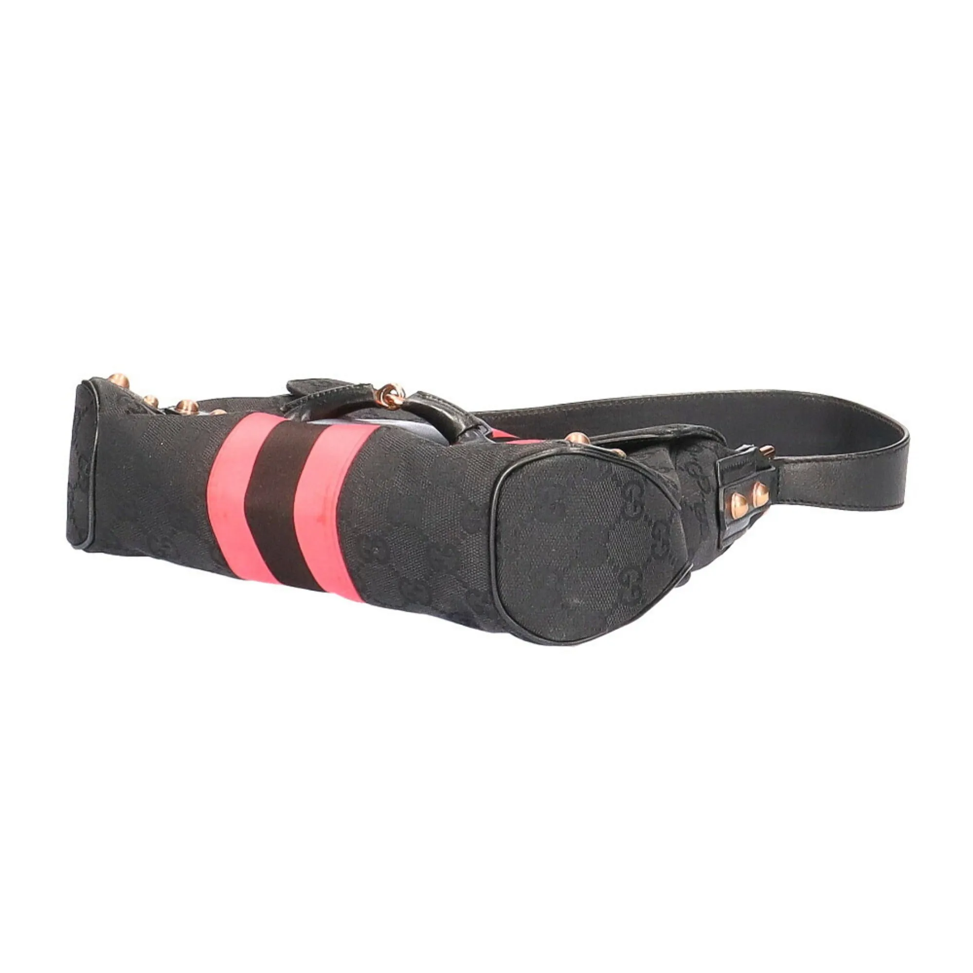 Gucci GG Horsebit Webbing Shoulder Bag Ladies