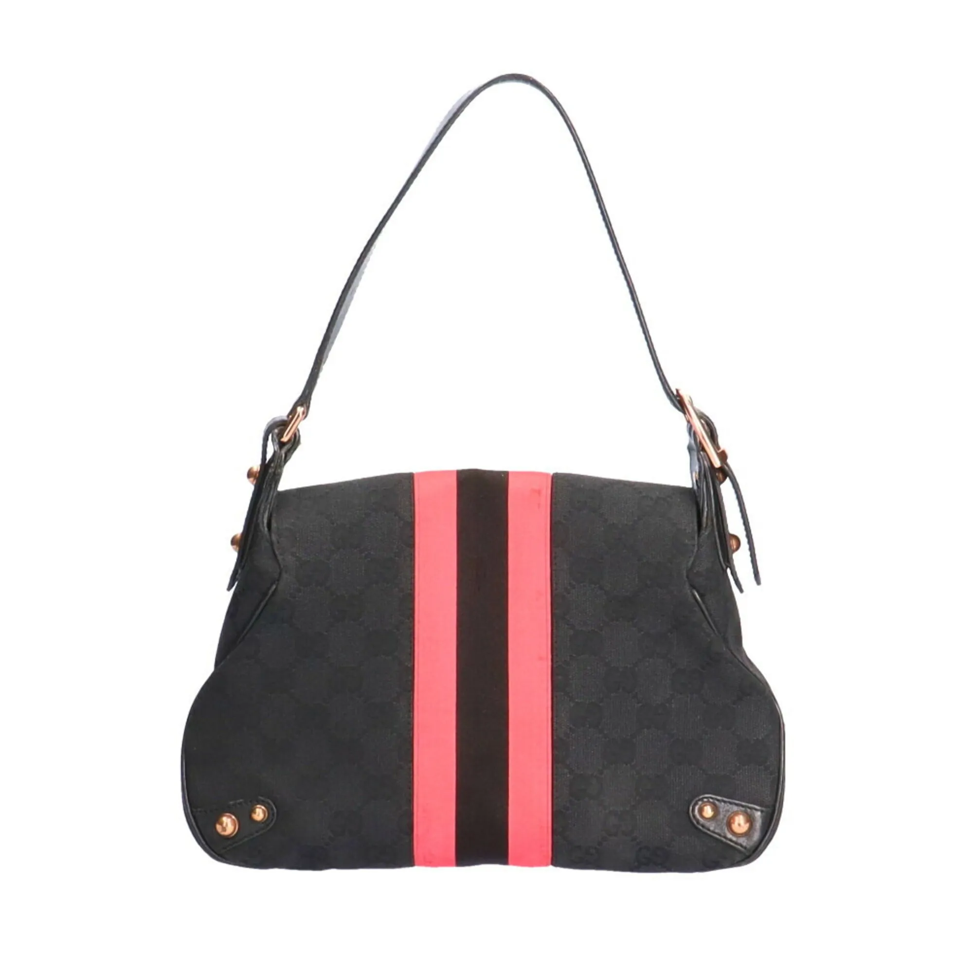 Gucci GG Horsebit Webbing Shoulder Bag Ladies